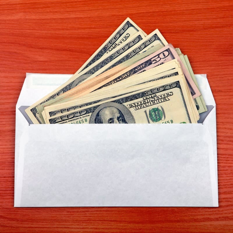 Envelope with a Money stock image. Image of dollars, bribe - 29846287