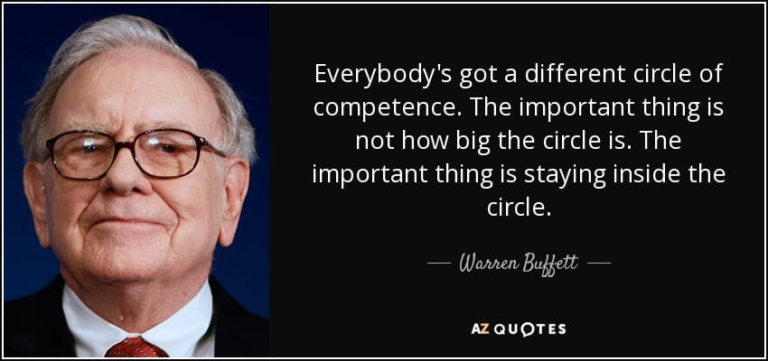 Warren Buffett quote: Everybody's got a different circle of competence ...
